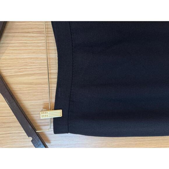 St. John Basics Black Knit Skirt Size 10 Stretch Classic Pencil Midi Career - Picture 5 of 6